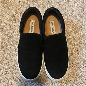 Steve Madden Black Suede Slip-Ons